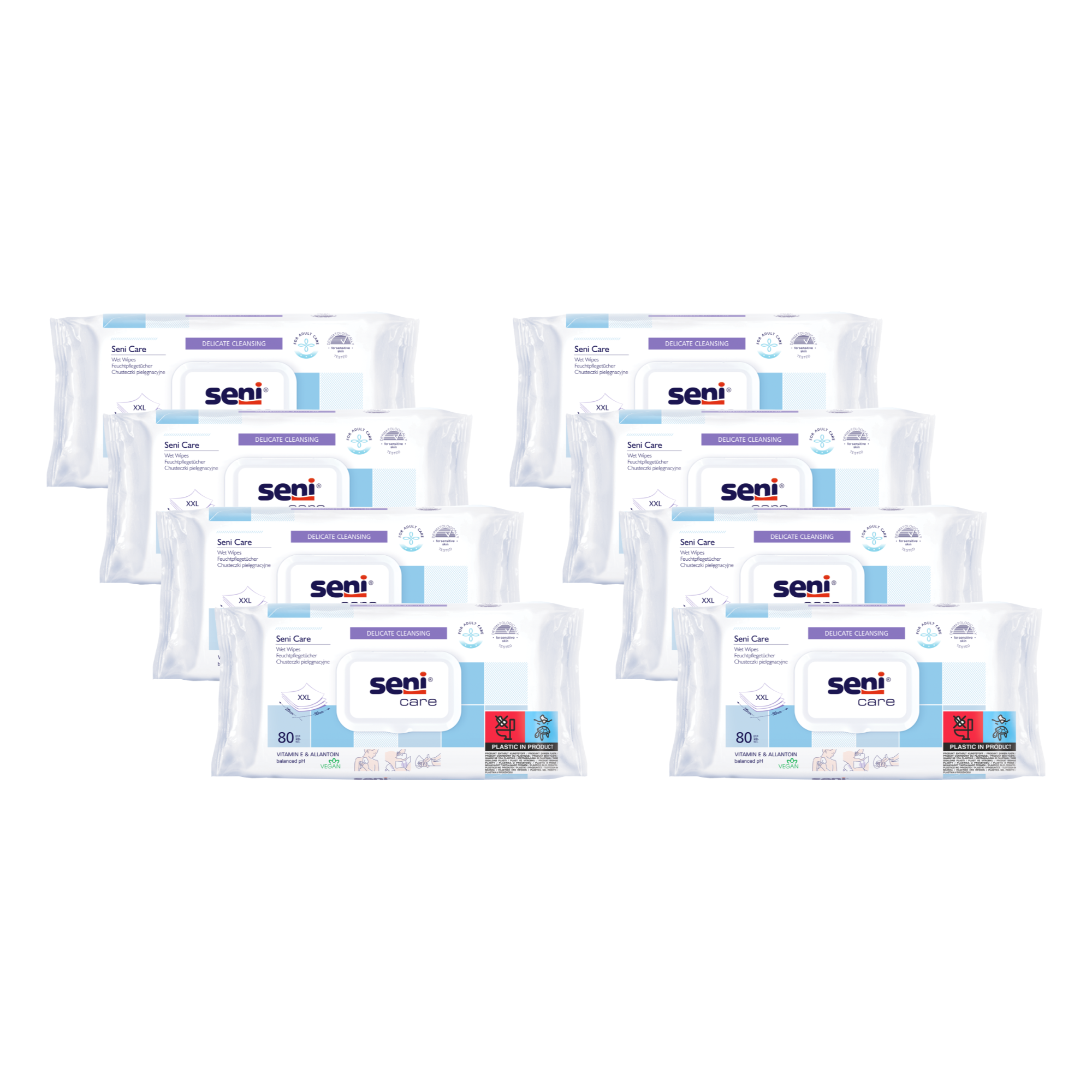 Seni Care Feuchttücher 80 Stück – Vorteilspack Set
